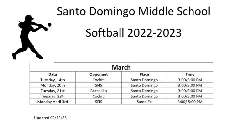 Softball Schedule